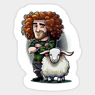 Funny Stereotype Humor Scotsman And A Sheep Sticker